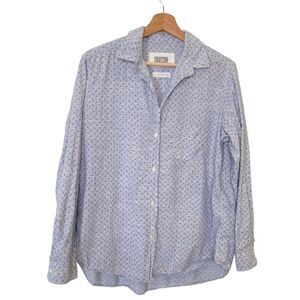 Grayson The Hero Womens L Button Up Shirt Blue W/ Red & Blue Stars All Over 4